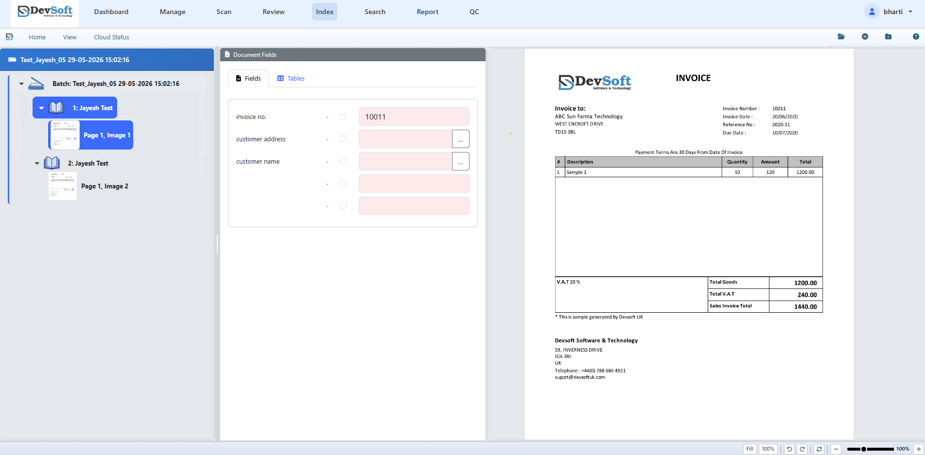 Indexing Workspace