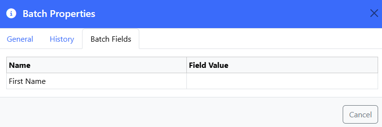 Batch Fields Tab