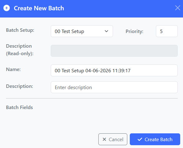 Create Batch Modal