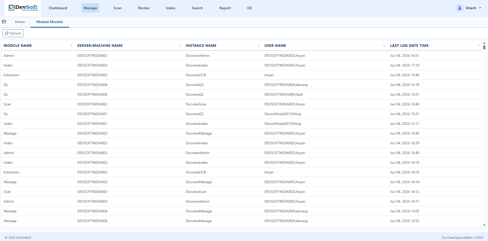 Module Monitor Workspace