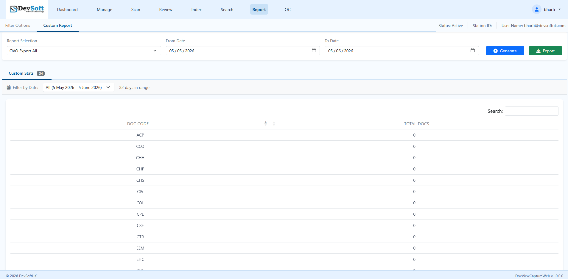 Custom Report Workspace