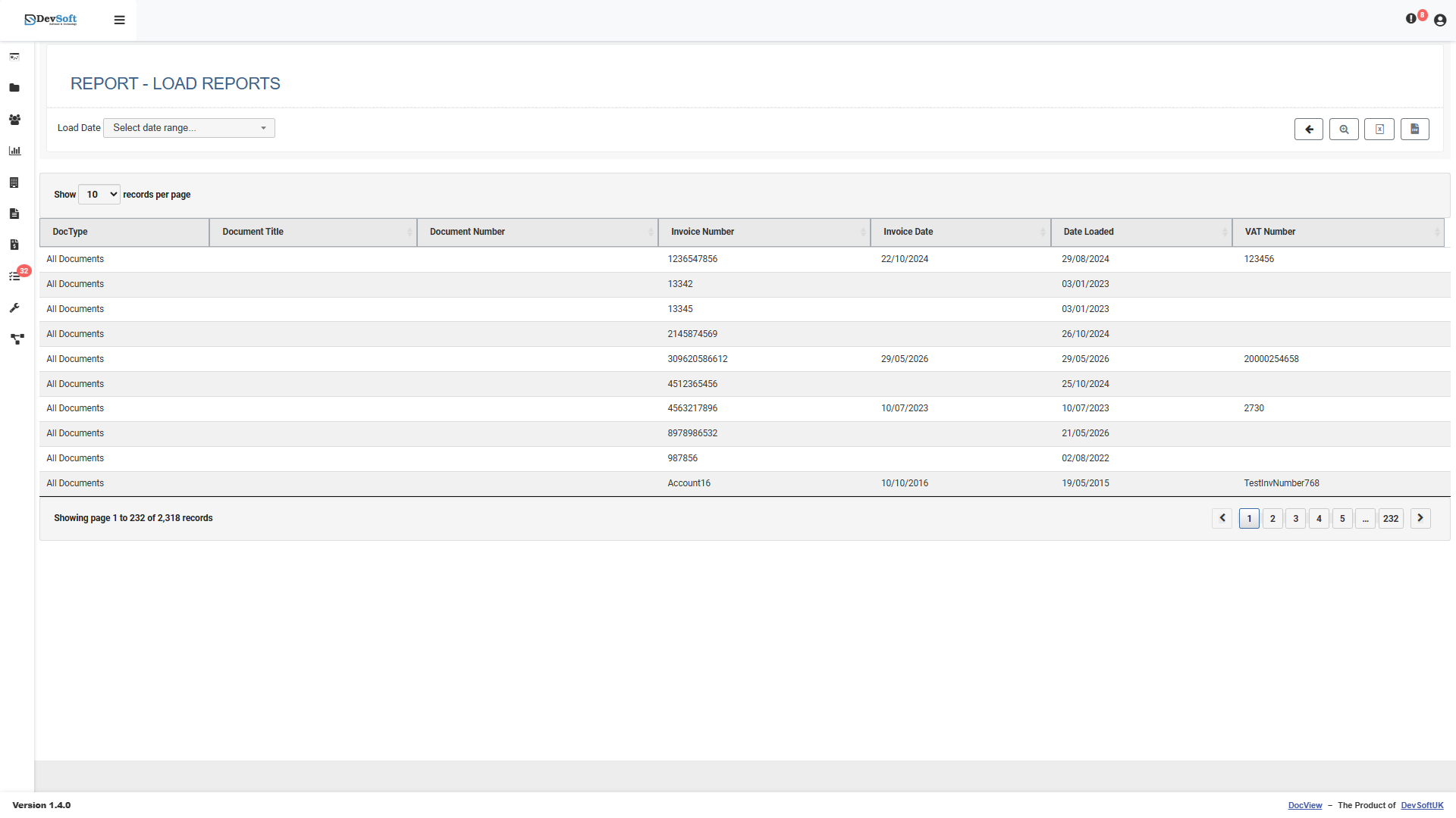 Reports List View