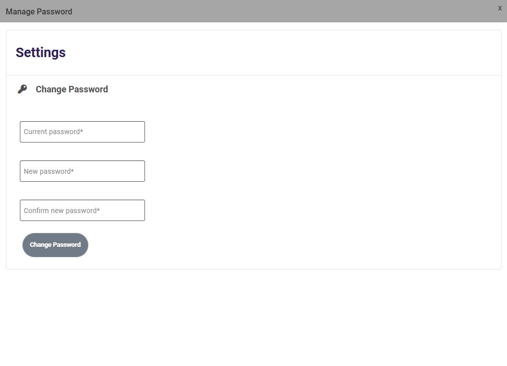 Change Password Modal