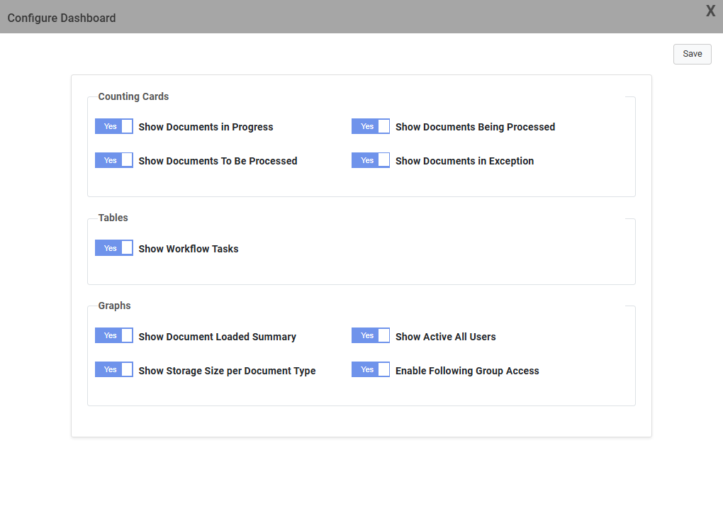 Dashboard Setup Modal